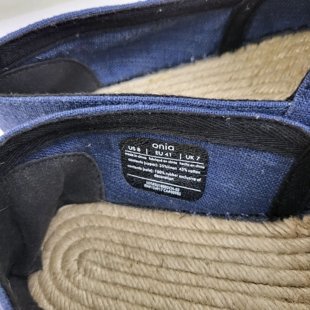 Onia Zach Espadrillein Deep Navy Size US 8 EU 41